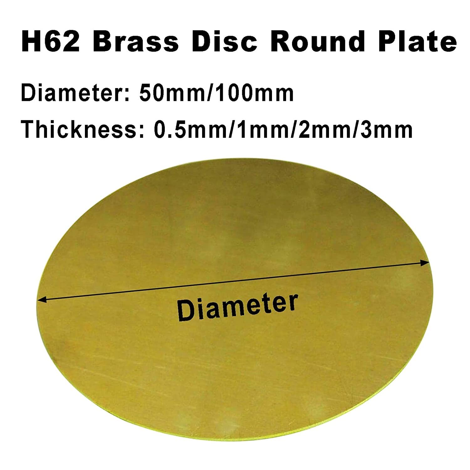 H62 Solidi Dischi In Ottone Vuoti Lamiere Rotonde In Metallo Piastra Rotonda In Ottone OD 10mm-300mm Spessore 0,3mm-4mm (1,0.3mm X 85mm - Foto 5