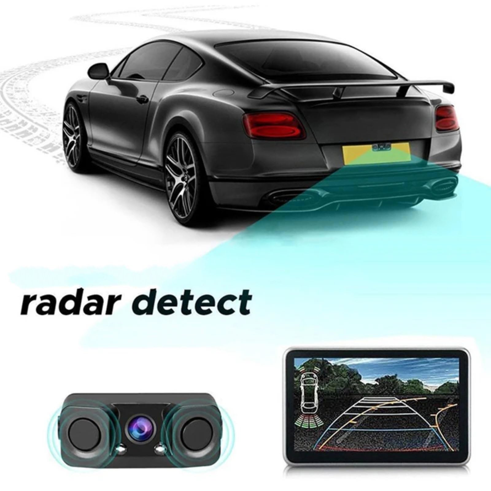 Auto Sensori Di Parcheggio Kit Sensore Di Parcheggio Radar 3 In 1 Visualizzazione LED Parktronic Visibile Monitor Backup Telecamera Retromarcia Allarme Radar Retromarcia Sensore Parcheggio Kit
