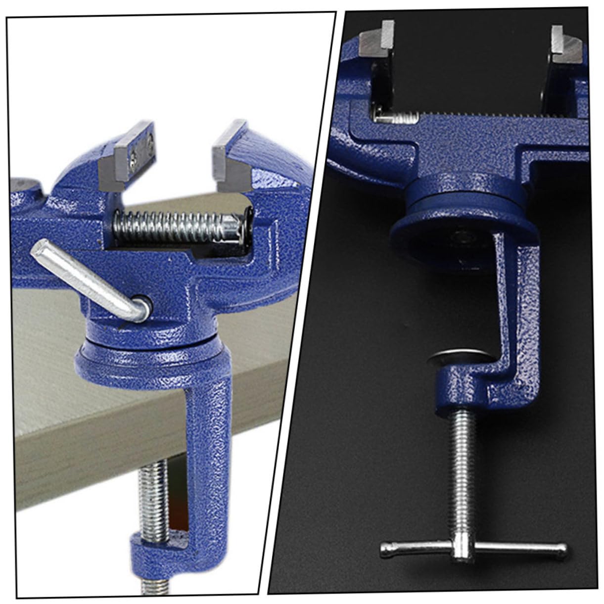 Étau de Table Pivotant à 360 Degrés, Bleu, Acier, Serrage