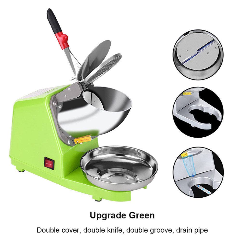 Rasoio Per Ghiaccio Aggiornato (Doppie Lame/Doppie Coperture/Doppie Scanalature/Tubo Di Scarico), Tritaghiaccio, Creatore Di Coni Di Neve, 85 Kg/H, 2200 Giri/Min,Per Uso Domestico E Commerciale,C