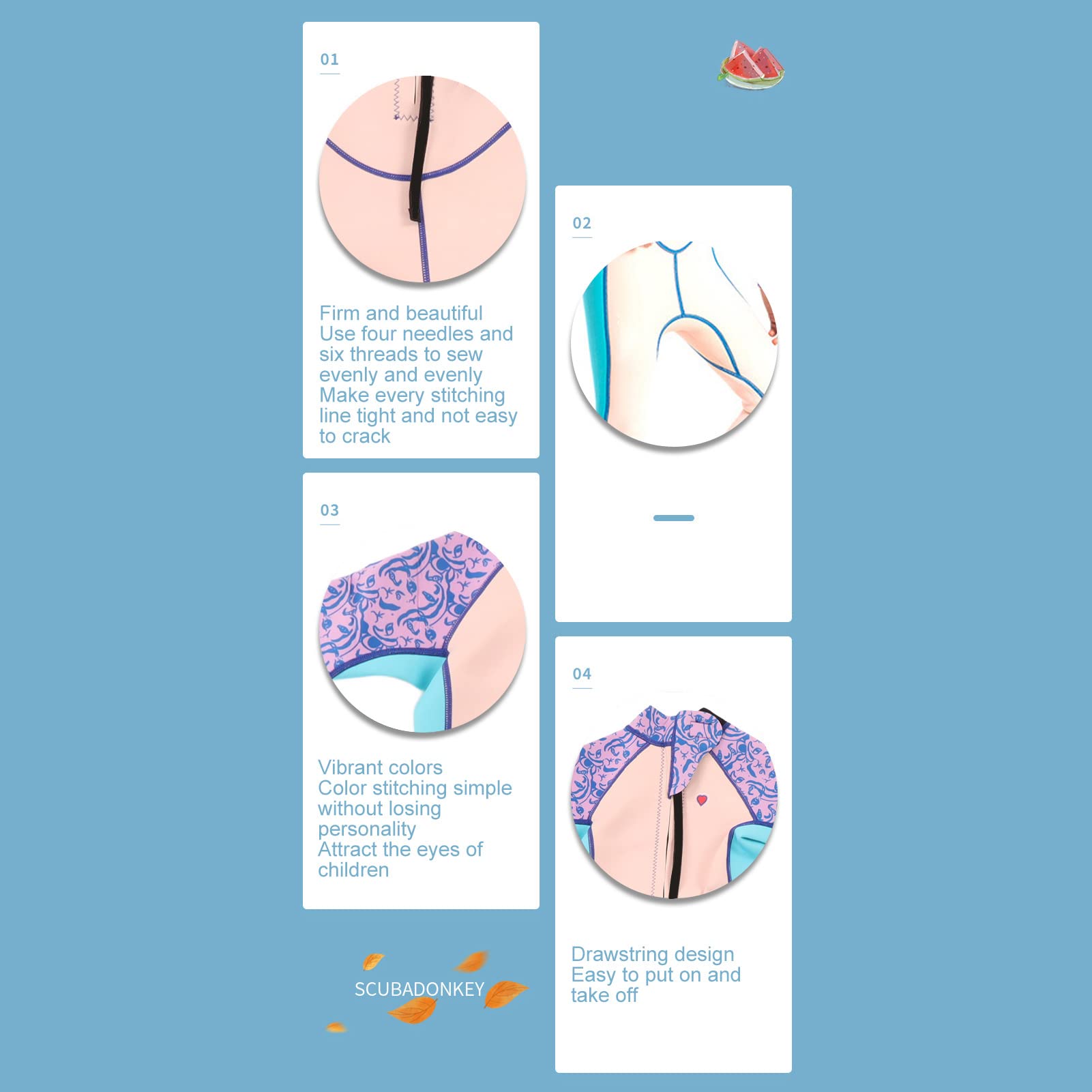 Combinaison de Protection en néoprène pour Enfants, Surf pour Tout-Petits, Filles et garçons