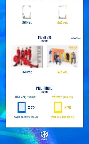 Miniatura 5 de Mirae Killa 1er mini álbum versión futura CD+1p póster+fotolibro+1p fotografia+1p tarjeta de pie, 1p post+1p tarjeta Mirae + 1p marco de fotos,