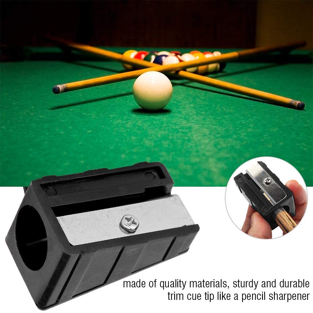 Cue Tip Trimmer Portatile per Biliardo e Snooker - 3 Pezzi Strumento di Riparazione con Punta Precisa, Shaper per Pool Cue Nero Design Ergonomico Temperamatite