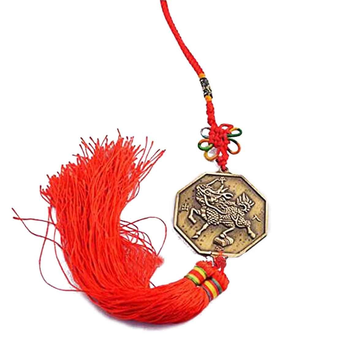 fengshuisale Chi Lin Yin Yang Bagua Tassel for Good Fortune and Protection Qilin Charm+ Free Red String Bracelet Y1206