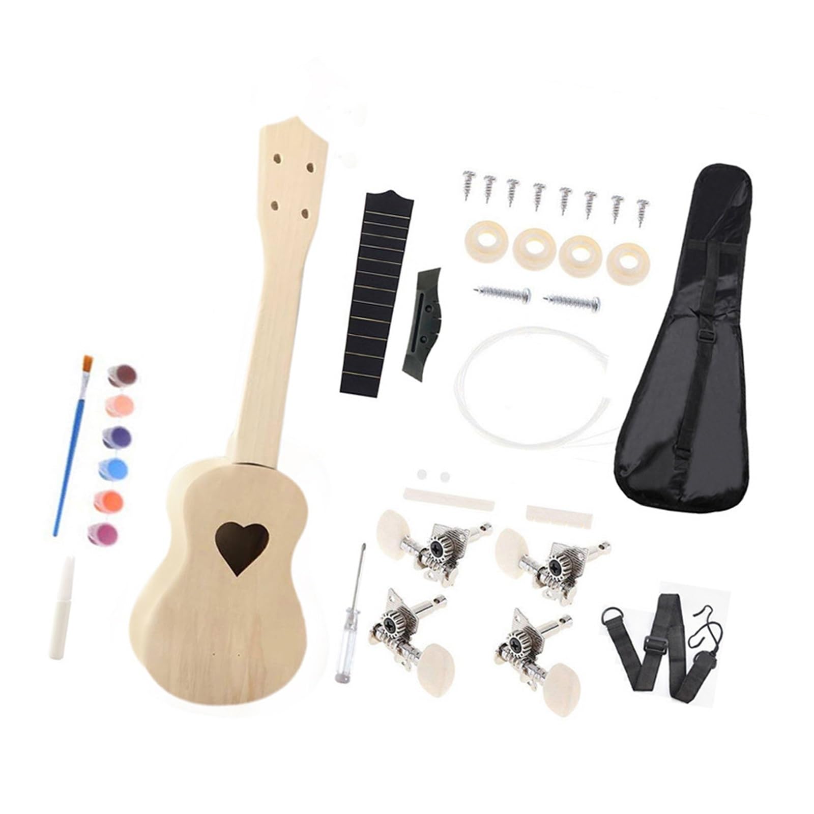 DIY Ukulele Ręcznie Zmontuj Małą Drewnianą Gitarę Ukulele Dla Dorosłych | Ukulele(Type 7)