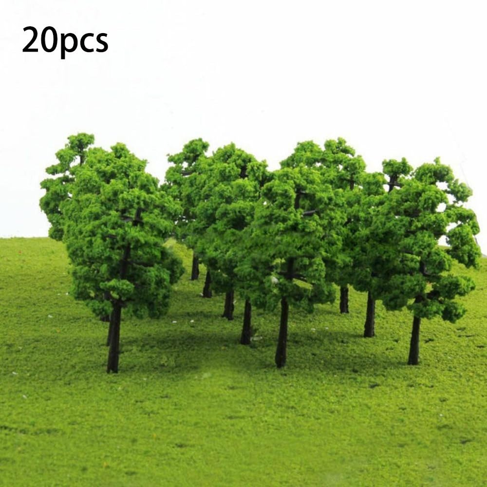Lot de 20 arbres miniatures pour diorama et décoration de paysages miniatures