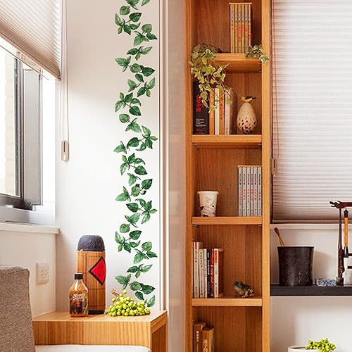 Miniatura 3 de Calcomanías de pared con hojas colgantes, calcomanías de pared de vid verde para dormitorio, cocina, sala de estar, TV, decoración de pared
