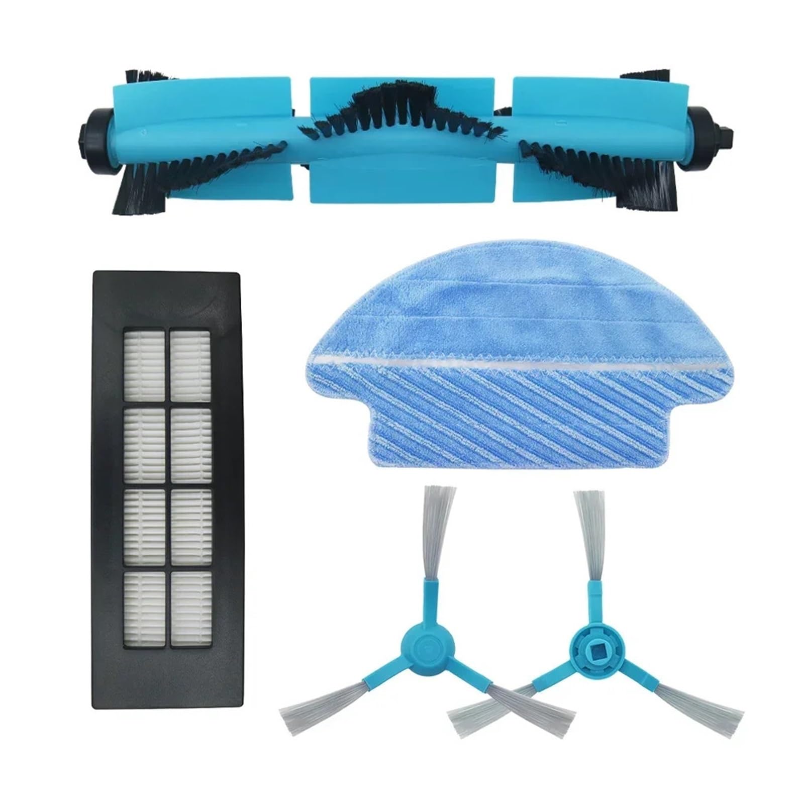 Rollenbürste, Hepa-Filter, Seitenbürste, Wassertankfilter, Wischpad, Tuch, Zubehör, kompatibel mit Cecotec Conga 3090 Serie Staubsauger-Teilen(Kit-1)