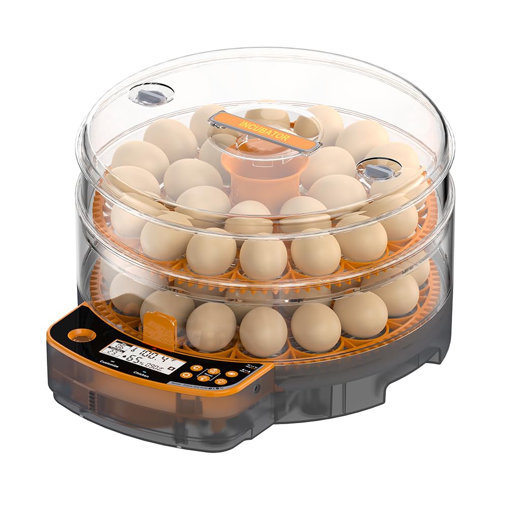 Incubatrice per uova di gallina, incubatrice automatica per uova di gallina, con serbatoio d'acqua integrato, rotazione automatica a 360°, candela per uova a LED, allarme temperatura e umidità