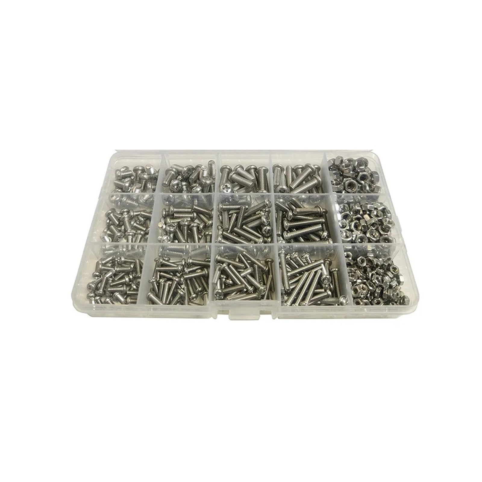 500 Pcs M3 M4 M5 304 Stainless Steel Phillips Pan Head Machine Screws Kit, Round Head Fasteners Assortment for Assembly and Repair