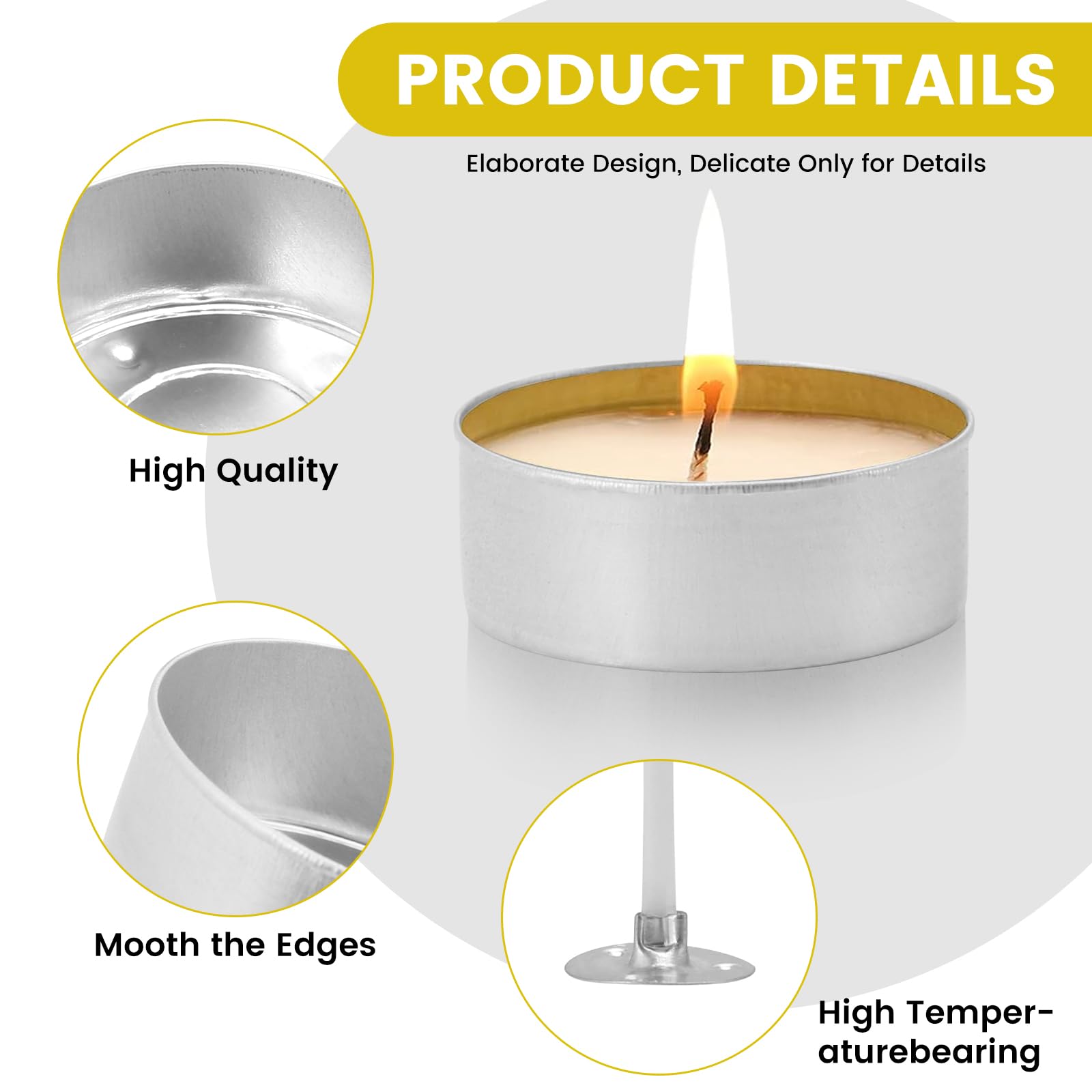 Portacandele Per Tealight In Alluminio - 2000 Pezzi, Diametro 37,5 Mm, Altezza 15 Mm, Argento, Per Candele Fatte In Casa