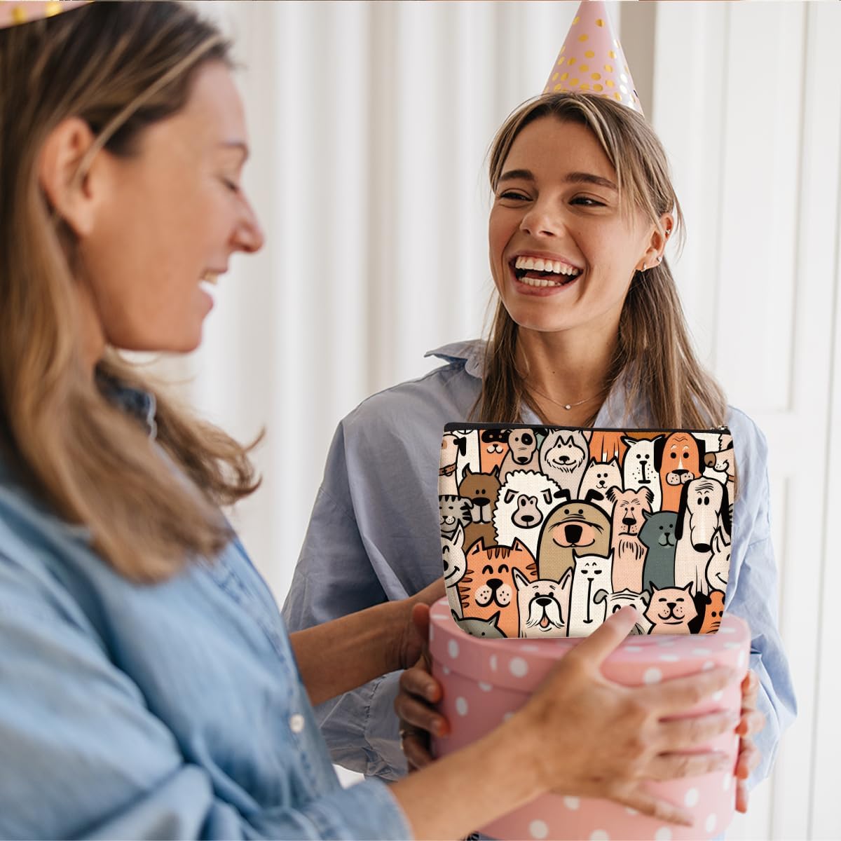 Wenboco Cute Dogs Makeup Bag, Funny Dog Cosmetic Bags Travel Organizer Bag Makeup Pouch, Christmas Birthday Gifts for Dog Lovers Women Girls - Image 6