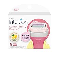 Vista 1 de Schick Intuition Refill, Lemon Berry Breeze Razors for Women Intuition Razor Blades Refill with Organic Lemon, 6 Count Razor Refills