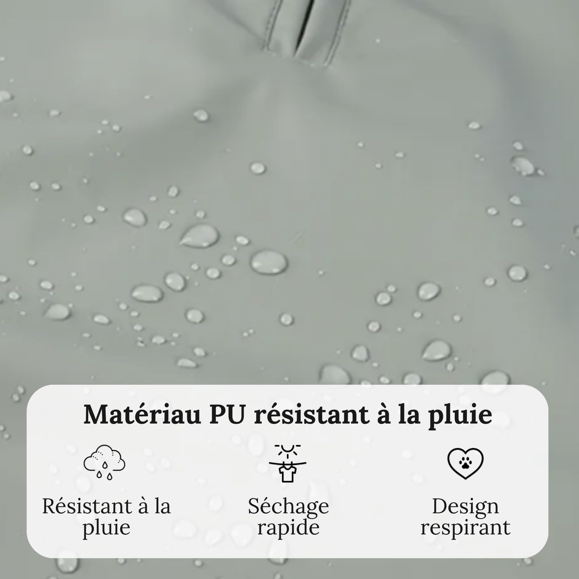Manteau de pluie pour chien gris - Taille XL - Manteau pour chien élégant et élégant - Veste imperméable pour chien - Idéal pour les chiens de petite et moyenne taille - Veste de pluie