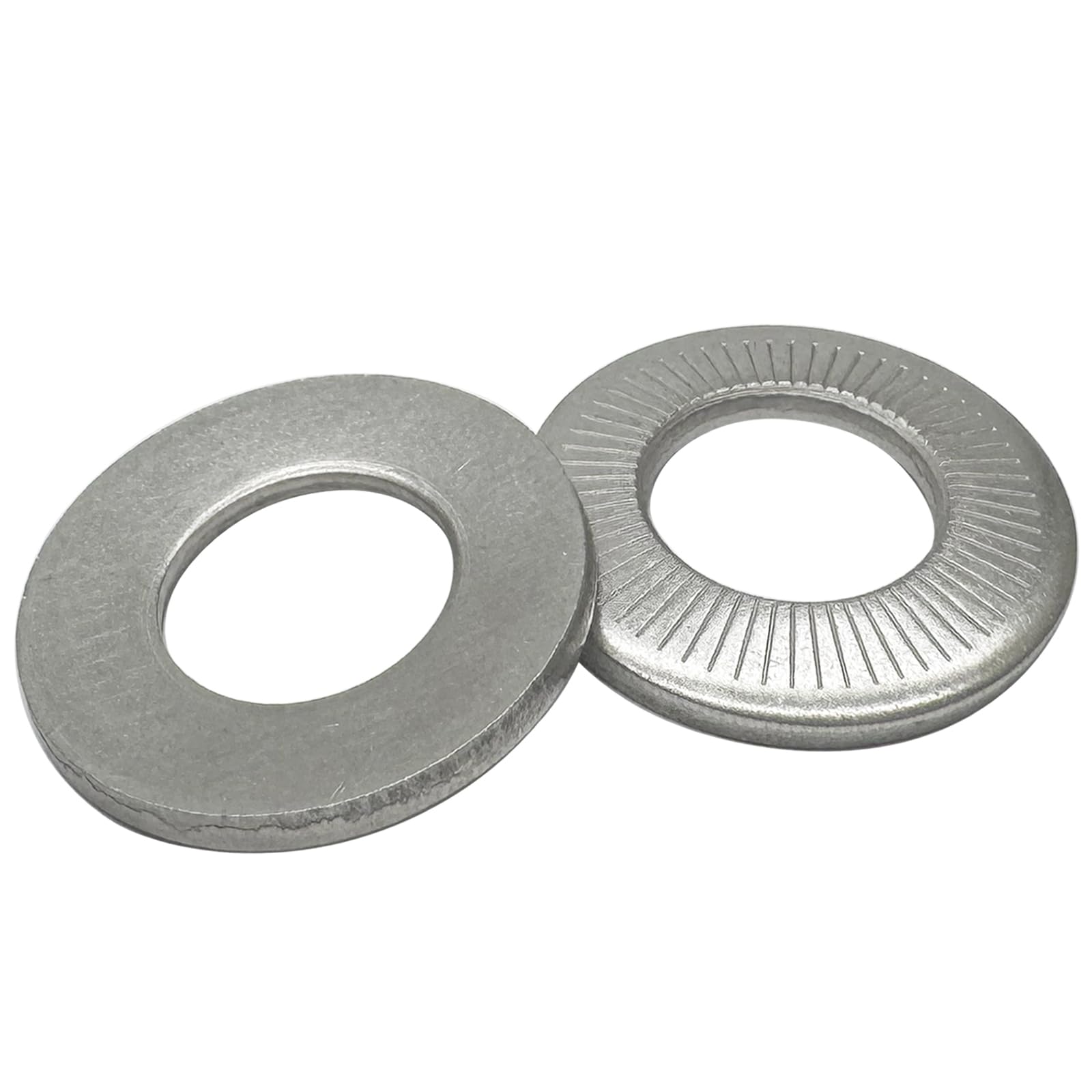 M16 Knurled Spring 304 Stainless Steel Lock Washers, Disc Spring Single Sided Knurled Striped Metric Conical Spring Washers(5Pcs)