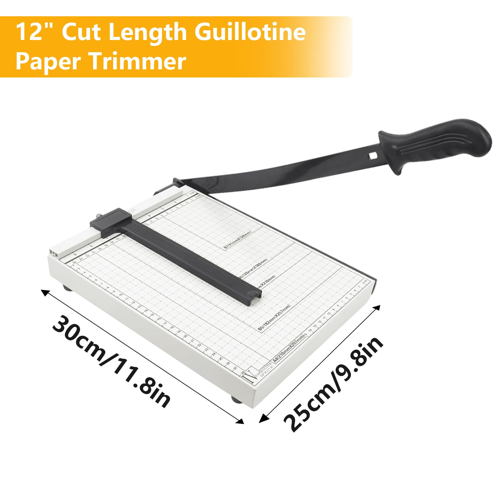 Paper Trimmer A4 Paper Cutter, Stack Guillotine 13d Cut Length ...