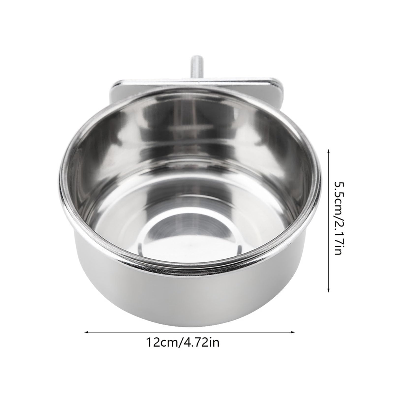 Appendere cibo regolabile acqua cibo ciotola di alimentazione in acciaio inox pappagallo parrocchetto alimentatore gabbia per uccelli accessorio bere tazza(M)