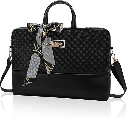 Kamlui Bolsa para laptop de 15.6 pulgadas para mujer, Negro-75PU