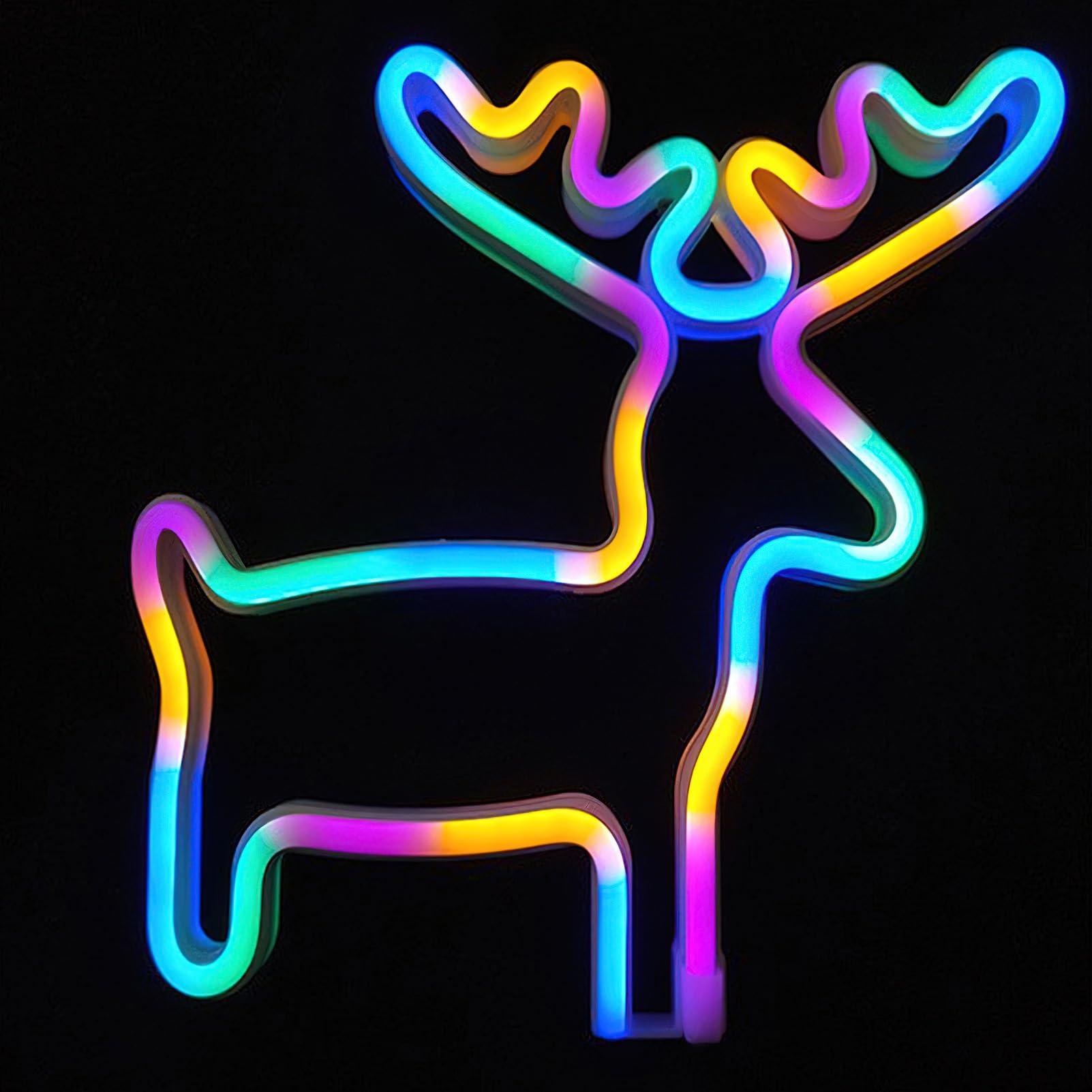 Neon Light, Battery or USB Operated Neon Signs, Led Light Up Wall Signs Neon Decorative Lights for Home,Kids,Bar,Christmas,Wedding,Birthday Party (Colorful Deer) โ image 1