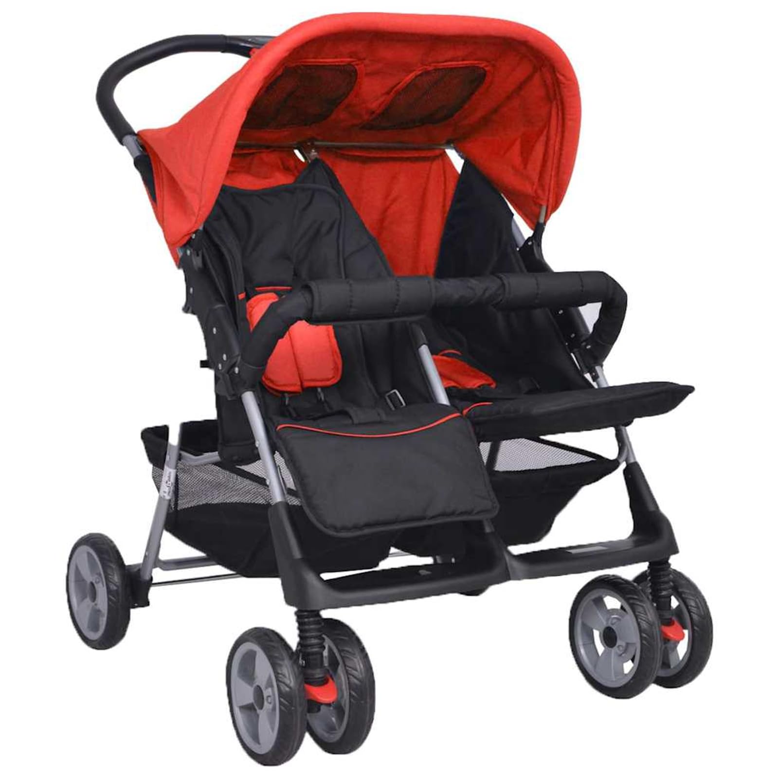Gecheer Bettlaken 60 x 120 cm, Spannbettlaken für Babys, 60 x 120 cm, Kinderwagen, Stahl, Rot und Schwarz