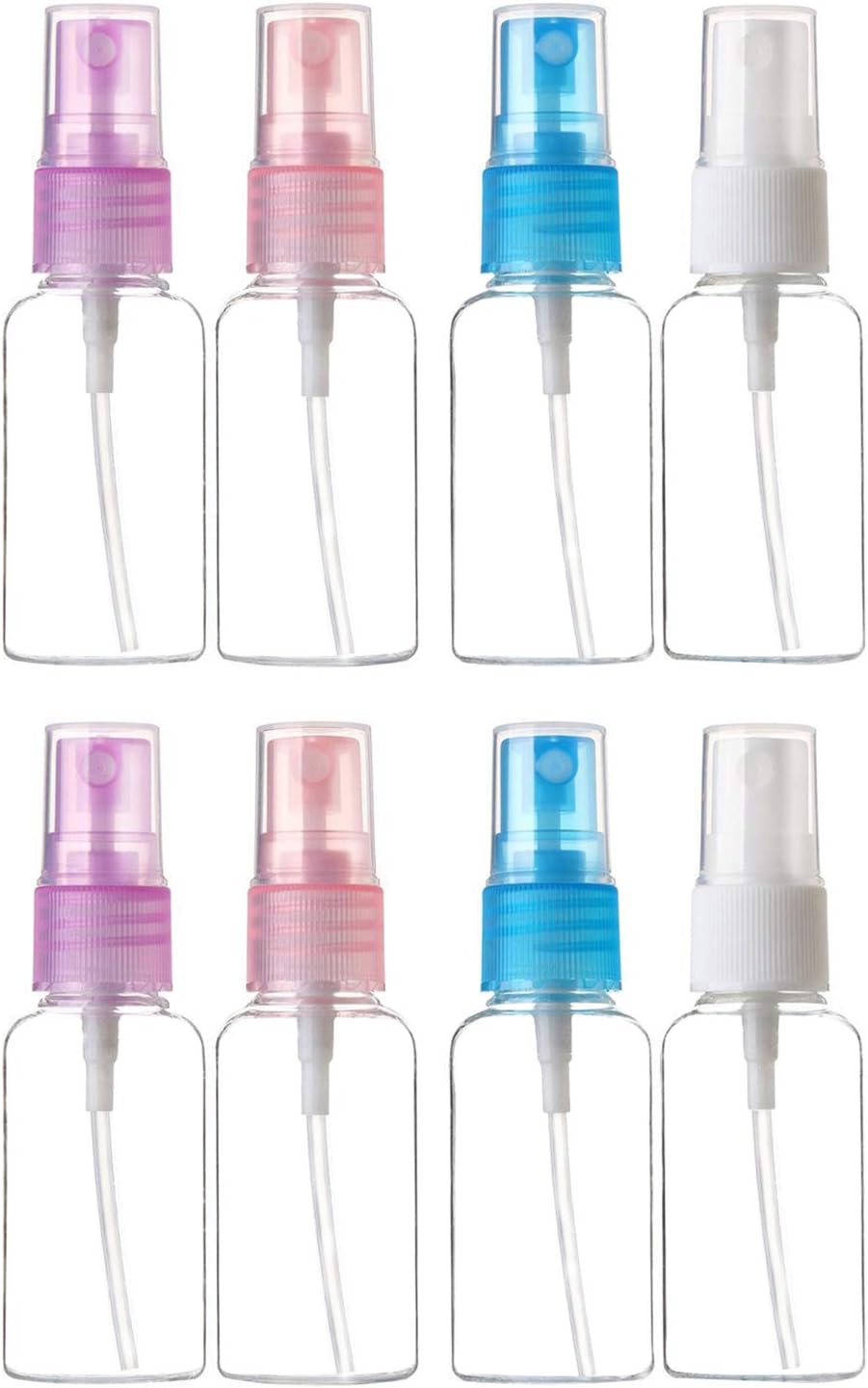 Honbay 8PCS 30ML Small Portable Reusable Plastic Fine Mist Perfume Spray Bottle Transparent Empty Spray Sprayer Bottle Cosmetic Spray Bottles Transparent Travel Small Bottlesm - 4 Colors