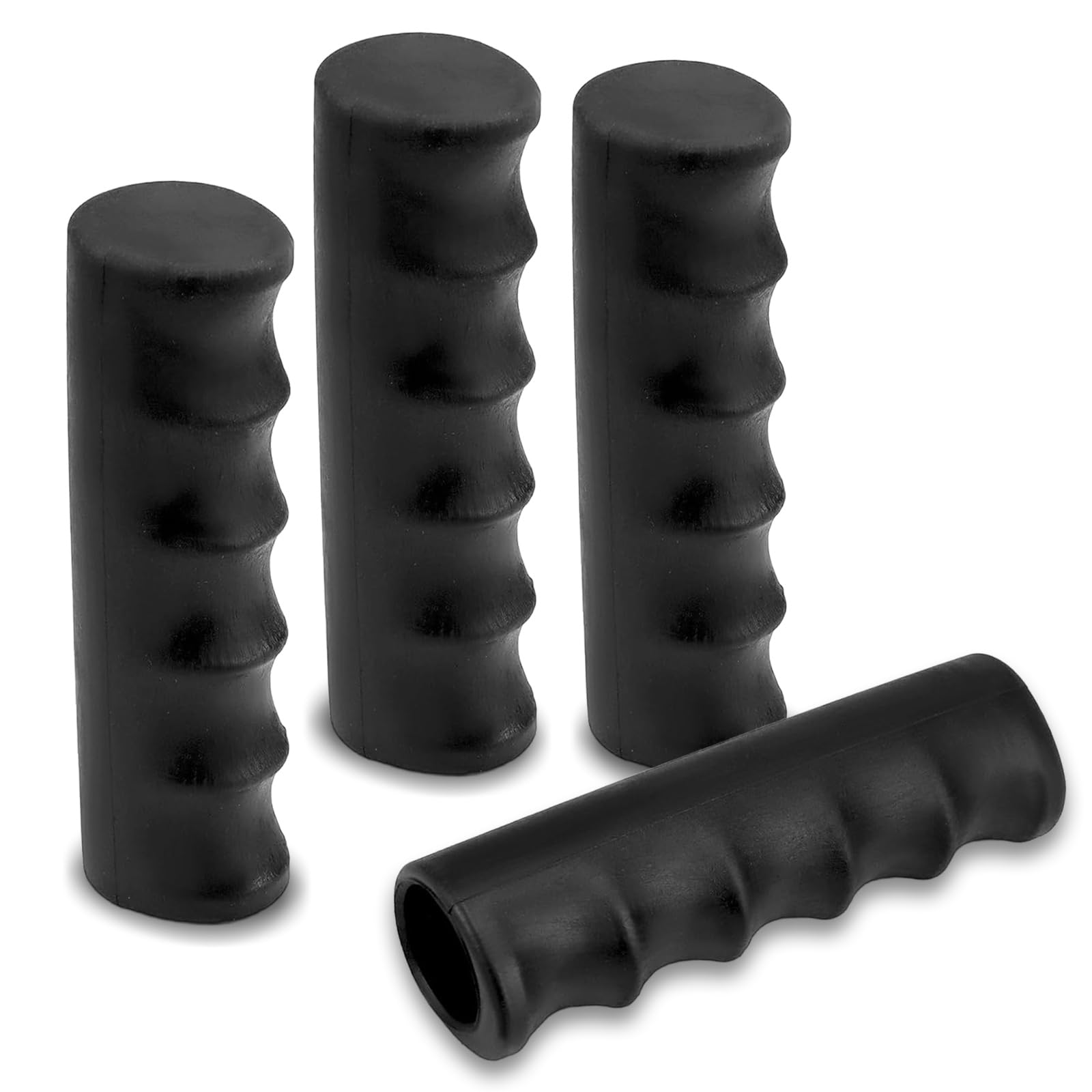 Uchwyty do taczki, czarne, zestaw 4 sztuk, 30 mm, gumowe uchwyty do wózka, zapasowe gumowe uchwyty, antypoślizgowe, do taczki, do roweru, wózka inwalidzkiego (118 x 30 mm)