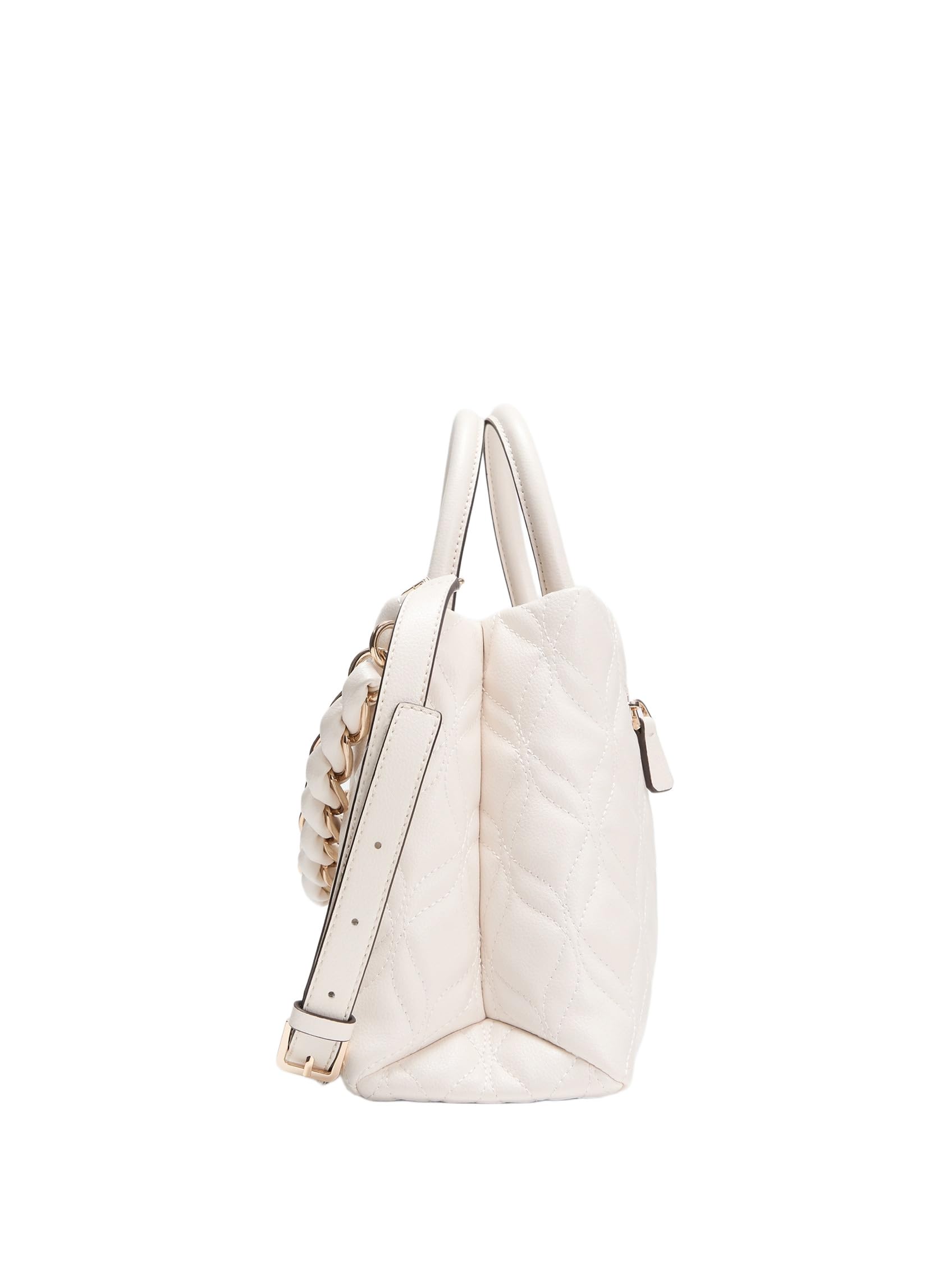 GUESS Umhängetasche Handtasche Maxine Girlfriend Satchel Cream White creme