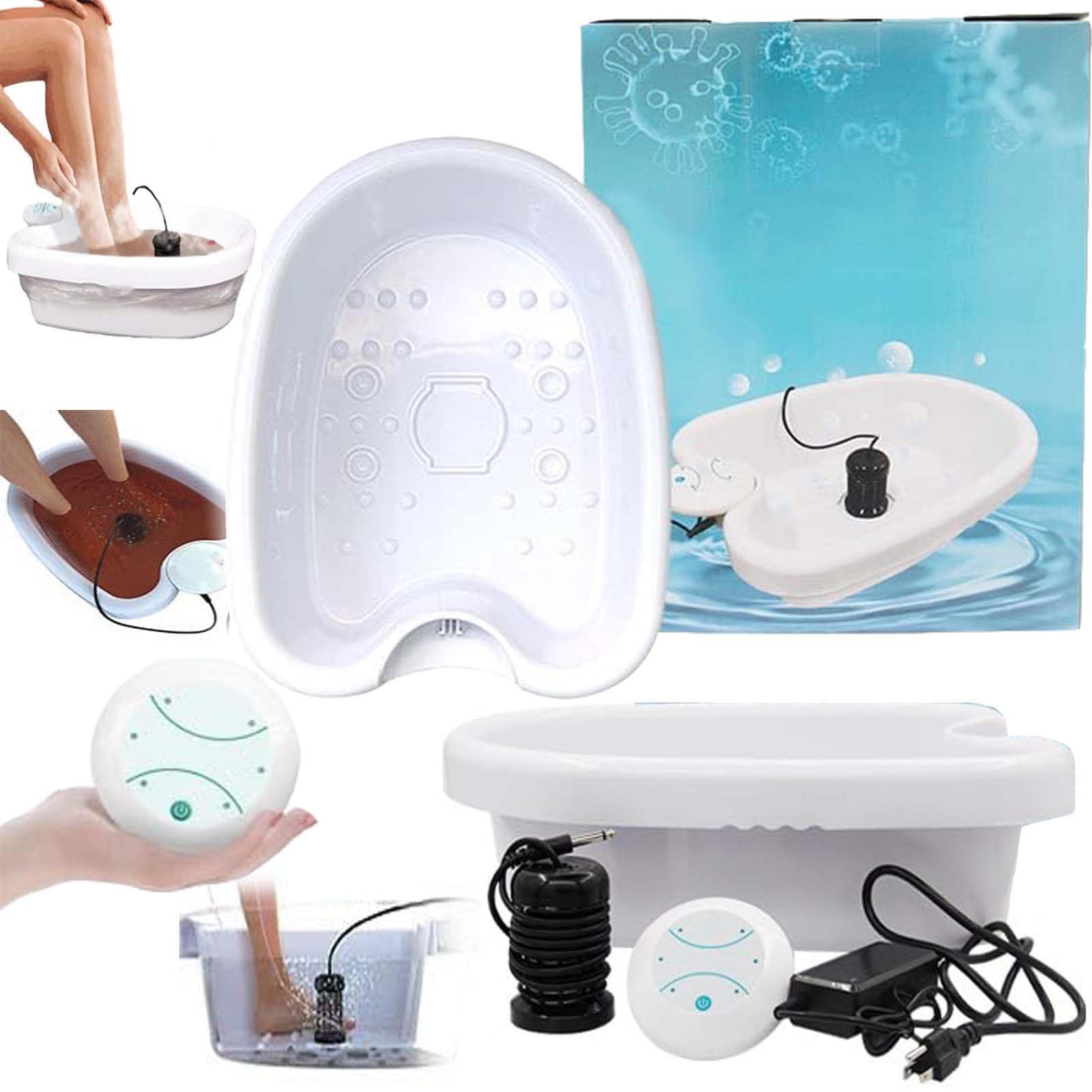Healifeco Ionic Foot Spa, Healifeco 2.0 Ionic Foot Bath Machine at Home Detox and Cleanse, Hydrogen Balance Ion Detox Foot Bath Motorized Massage Rollers with Professional Basin Improve Sleep (No Tub)