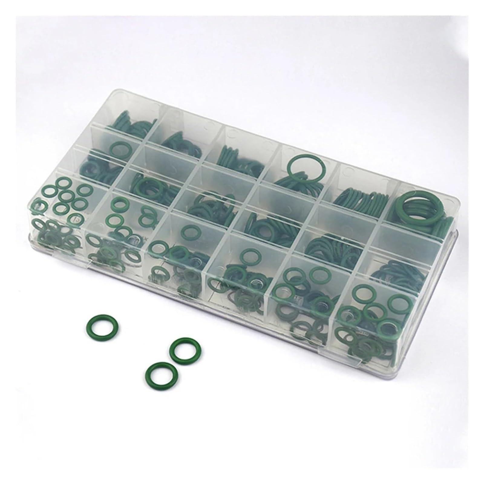 Junta tórica de goma, juego de anillos de sellado de 18 tamaños, juego de arandelas de juntas de aire acondicionado,Material Confiable(530PCS)