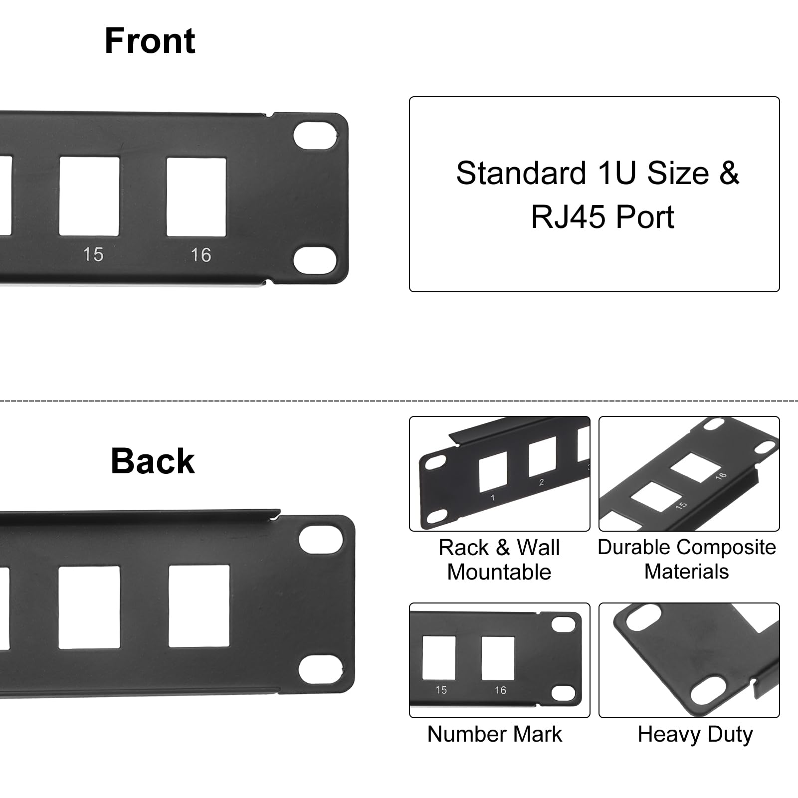 China Mamufacturers 24 Ports 19inch Rack Mount Blank Patch Panel For Cat6a Cat5e Keystone Jacks
