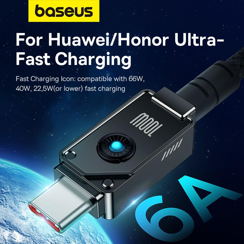Image of Baseus Unbreakable Series Fast Charging Data Cable USB to Type-C 100W 2m Cluster Black
