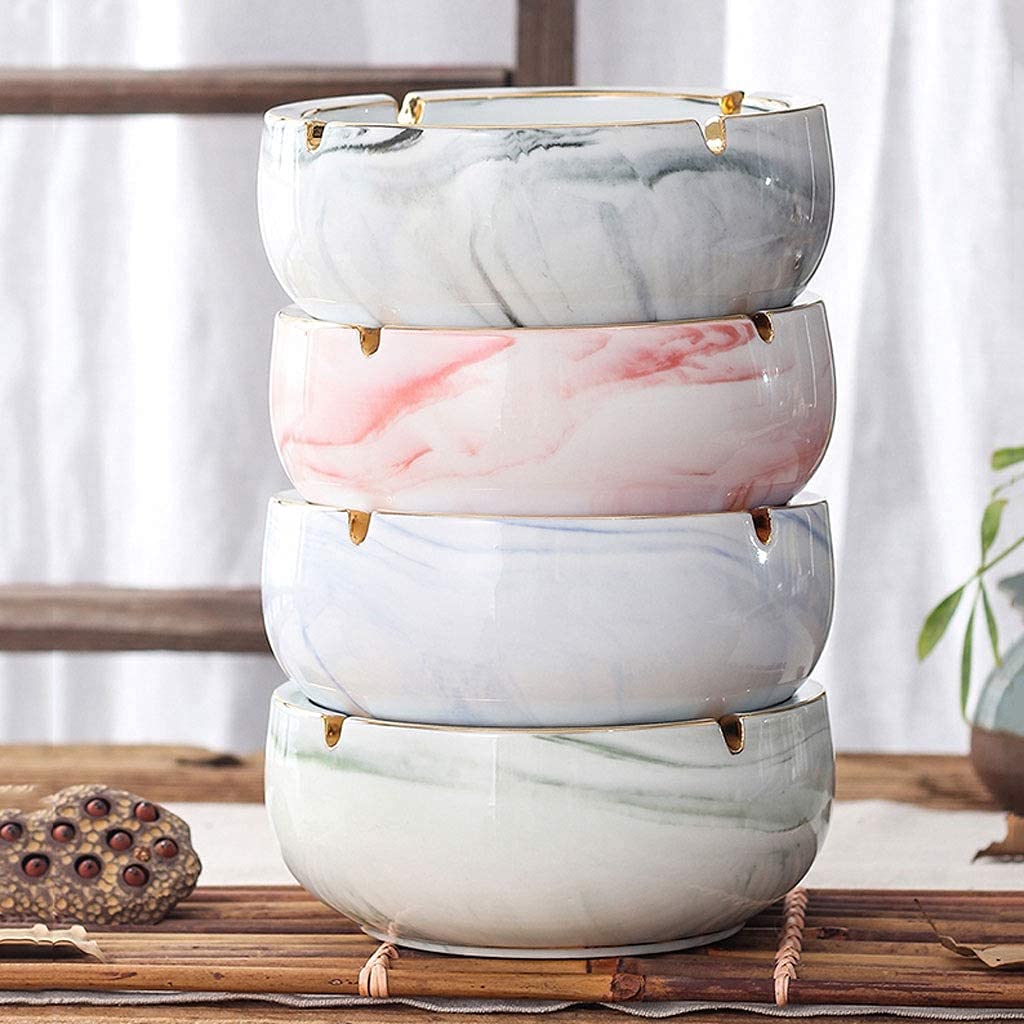 Posacenere Posacenere in ceramica Posacenere da esterno in marmo Posacenere con posacenere per sigari da tavolo Gold Line Calibro grande per decorazioni per l'home office per la casa