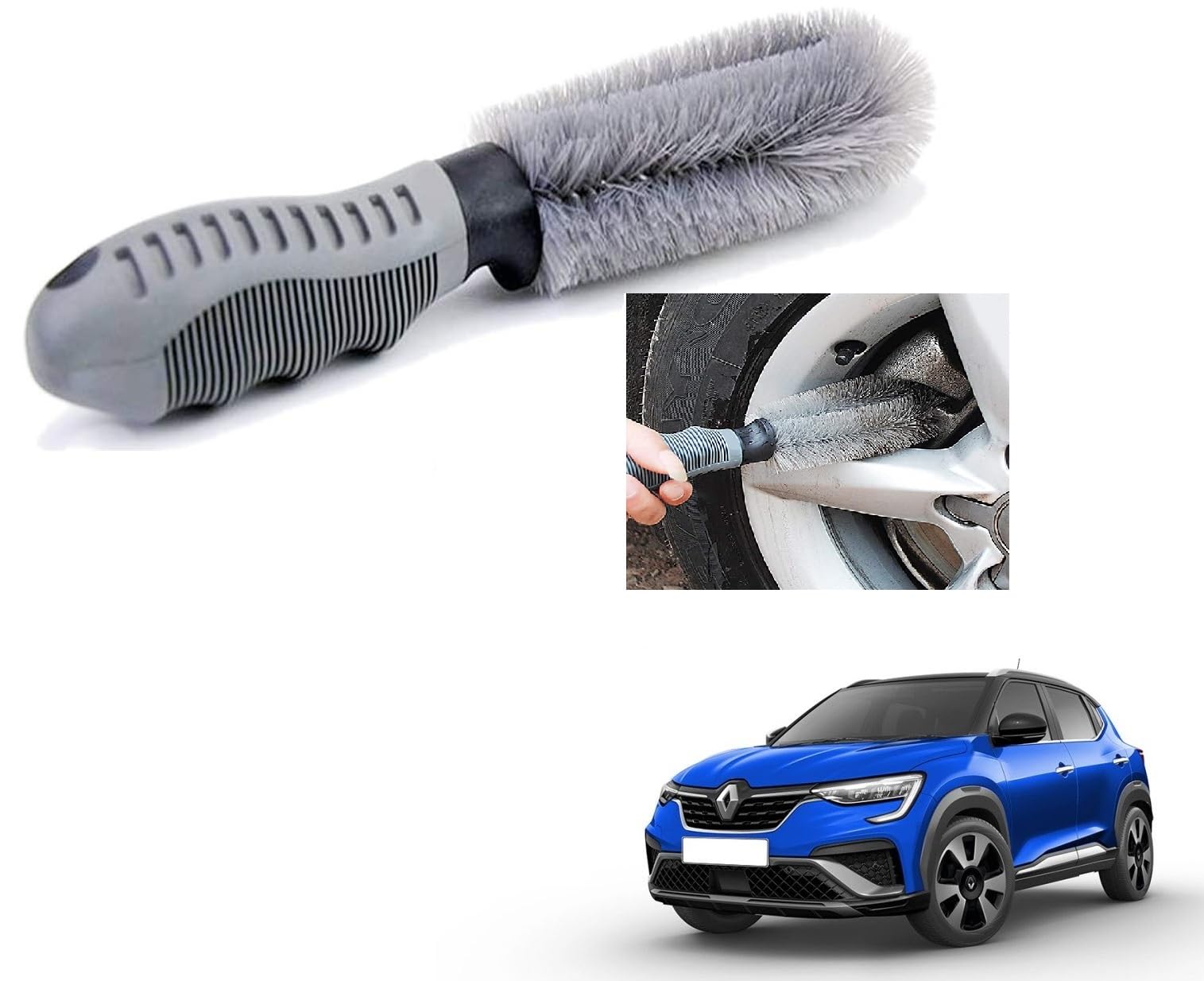 Auto Addict Car Alloy Wheel Cleaner Brush Tyre Rim for Renault Kiger-image-22
