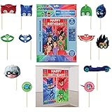 AMSCAN PJ Masks Wall Poster Decorating Kit w/Photo Props (17pc), Multicolor, One Size (670623)