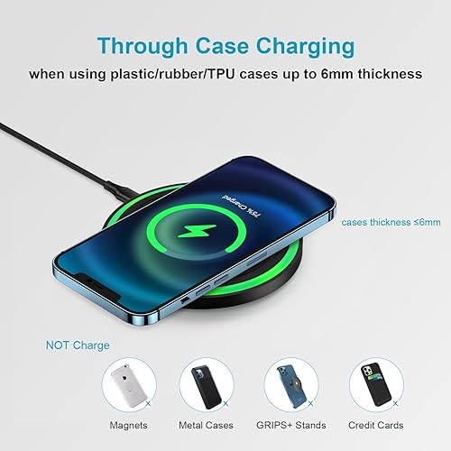 Miniatura 4 de Cargador inalámbrico de 15 W, almohadilla de carga rápida para Samsung Galaxy Z Fold 7 6 5 4, Z Flip 7 FE 6 5 4 5G, S24 S23 S22 S21 S20 Ultra 5G FE