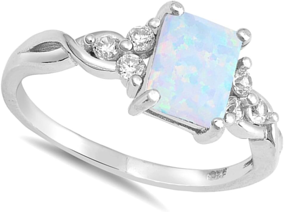 CHOOSE YOUR COLOR Sterling Silver Rectangle Infinity Knot Ring