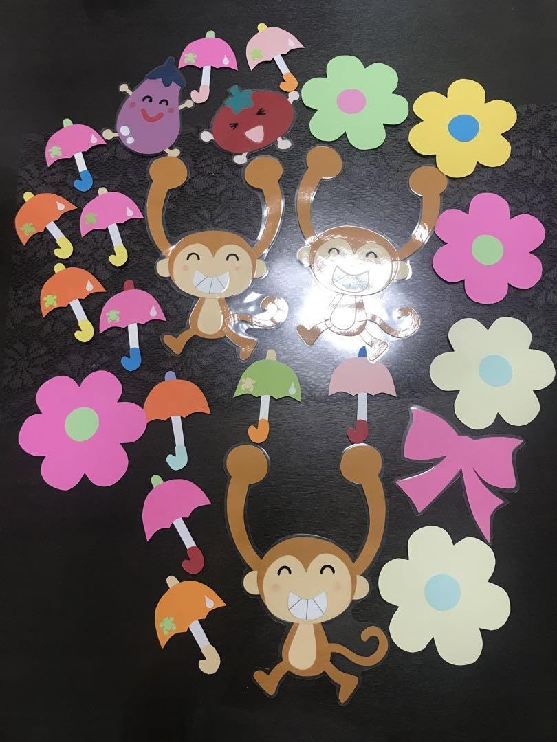 Amazon.co.jp: 1枚目セット ラミネート加工 夏 壁面 画用紙 飾り