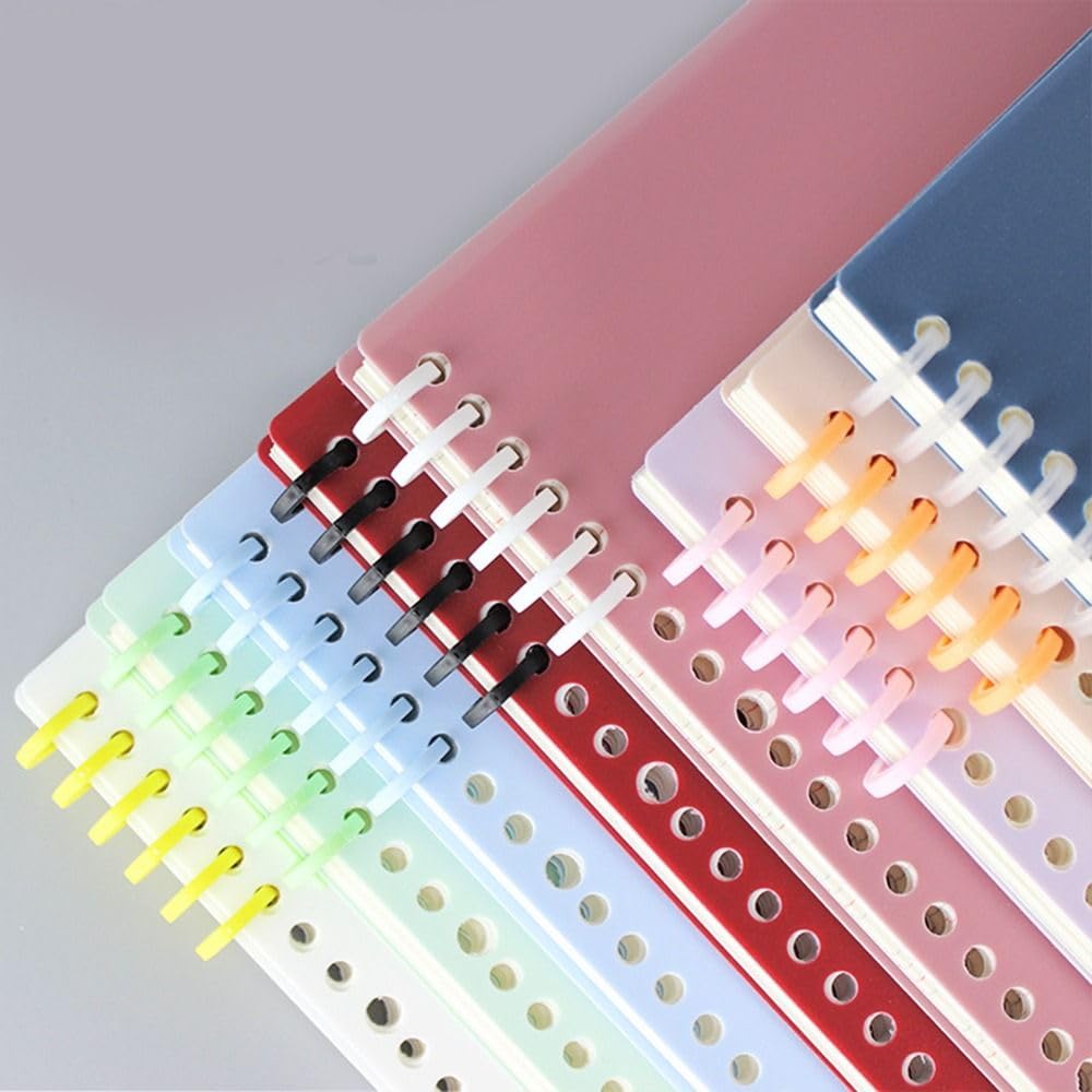 Dos de reliure à feuilles mobiles, Anneaux de reliure multicolores à feuilles de 12 mm, 50 pièces