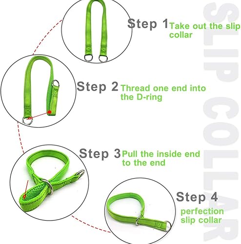 Miniatura 9 de Collar reflectante para perro, collar de nailon suave para entrenamiento de perros en turquesa de 22 pulgadas, ancho de 1 pulgada (adecuado para