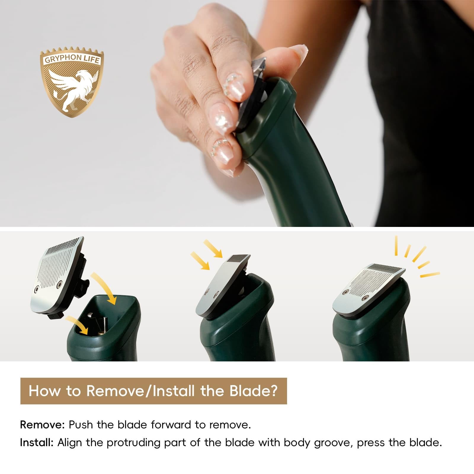 Generic Gryphon Life Hair Clippers and Trimmer 5 in 1 Kit with Barber's Hair Cutting Tool, Green