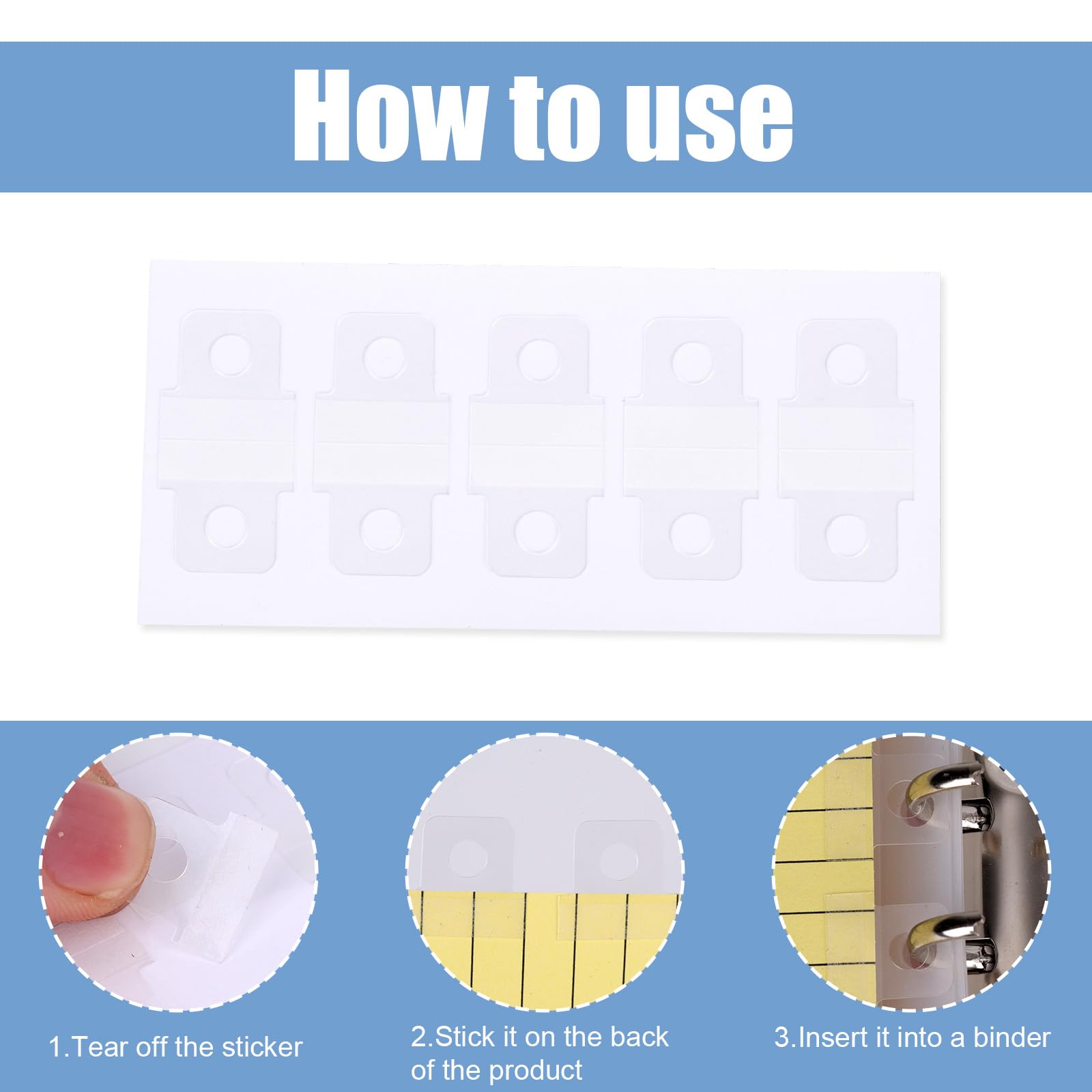Tinoaly 300pz Adesivi per Raccoglitori ad Anelli, Linguette Autoadesive Trasparenti con Foro Rotondo per Scrapbooking Album