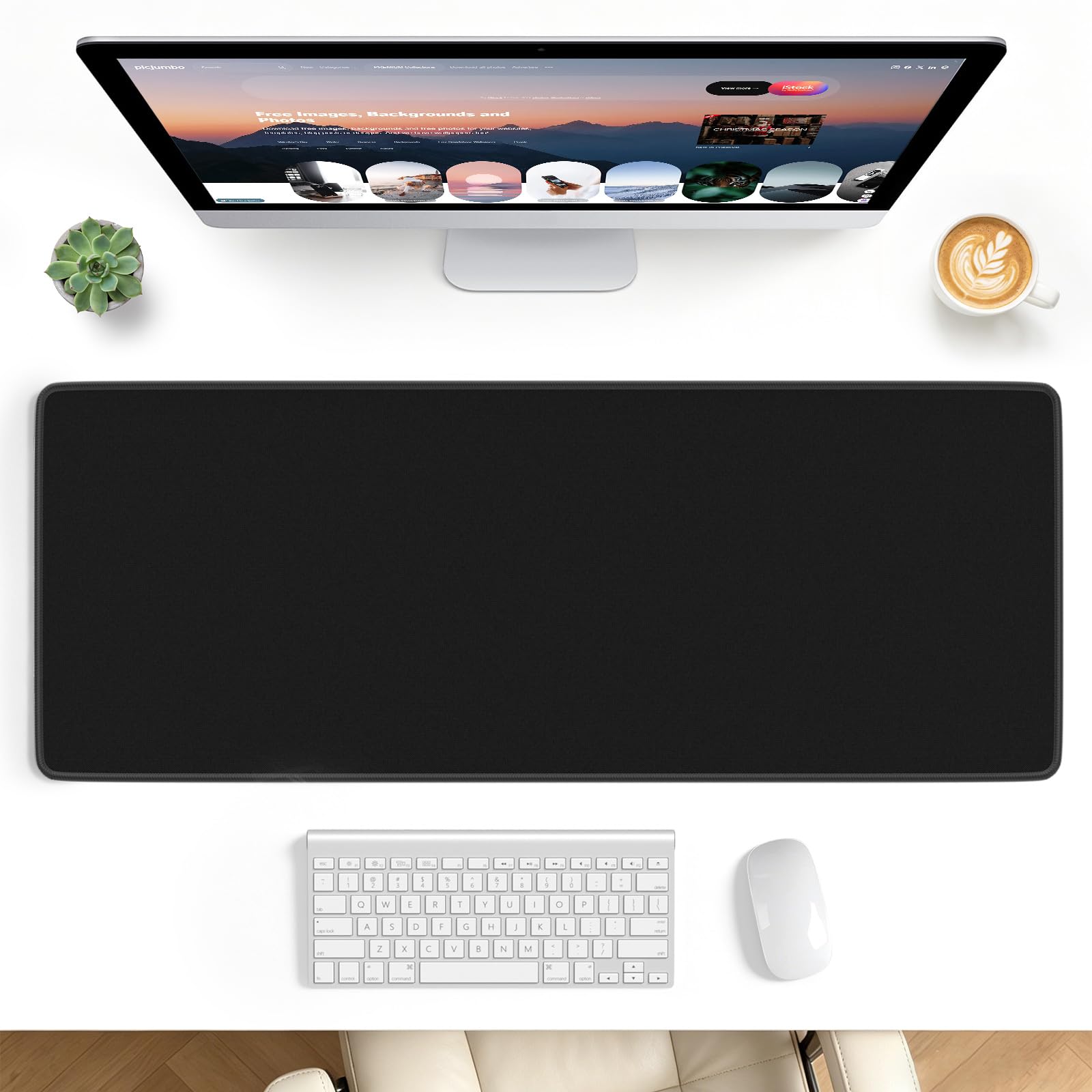 Stanploe Gaming Mouse Pad, Extended Desk Mat, Stitched Edges, Non-Slip Base