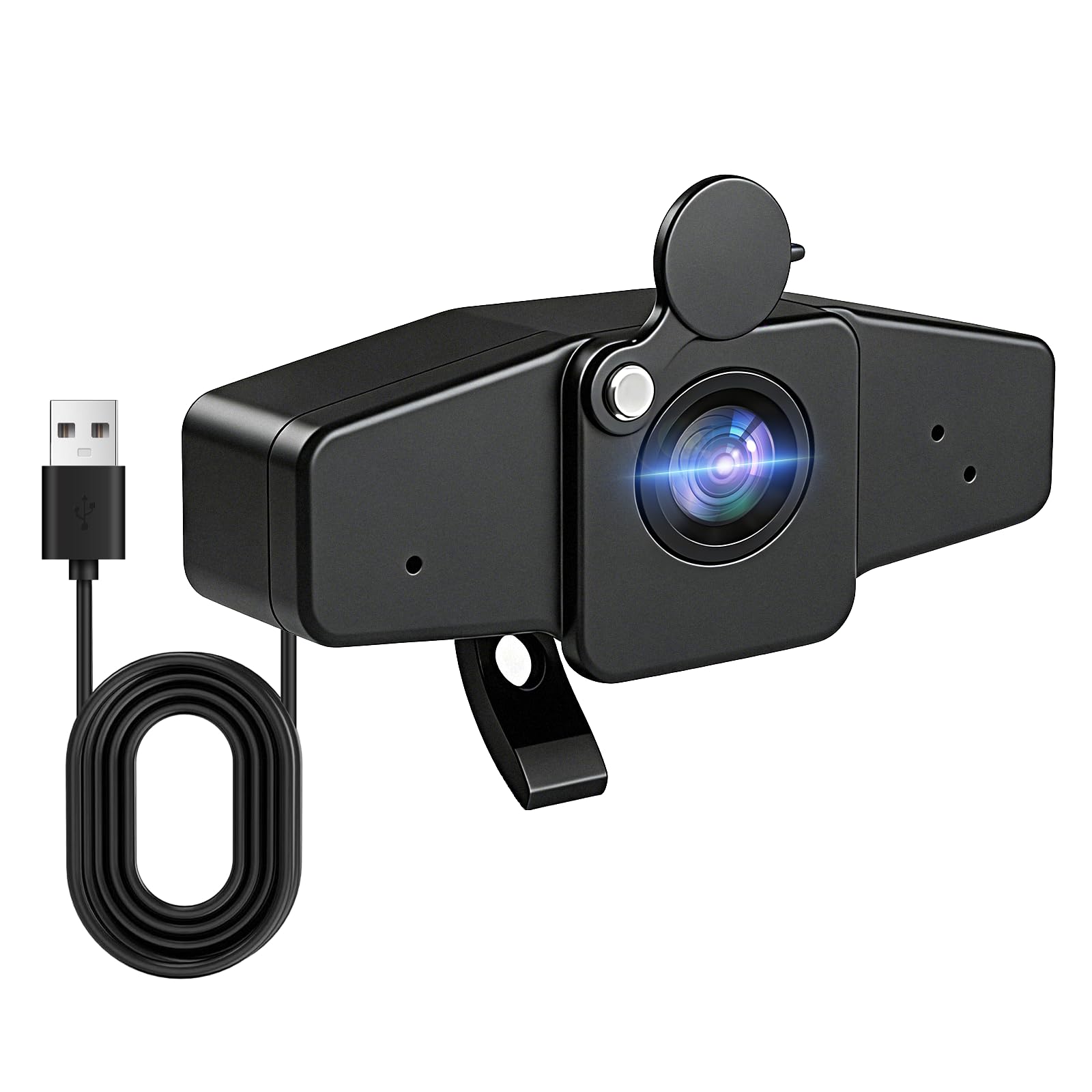 POHO 4K Webcam with Autofocus 60FPS, Built-in Privacy Cover and Microphone for PC, Zoom, Skype, YouTube and Streaming