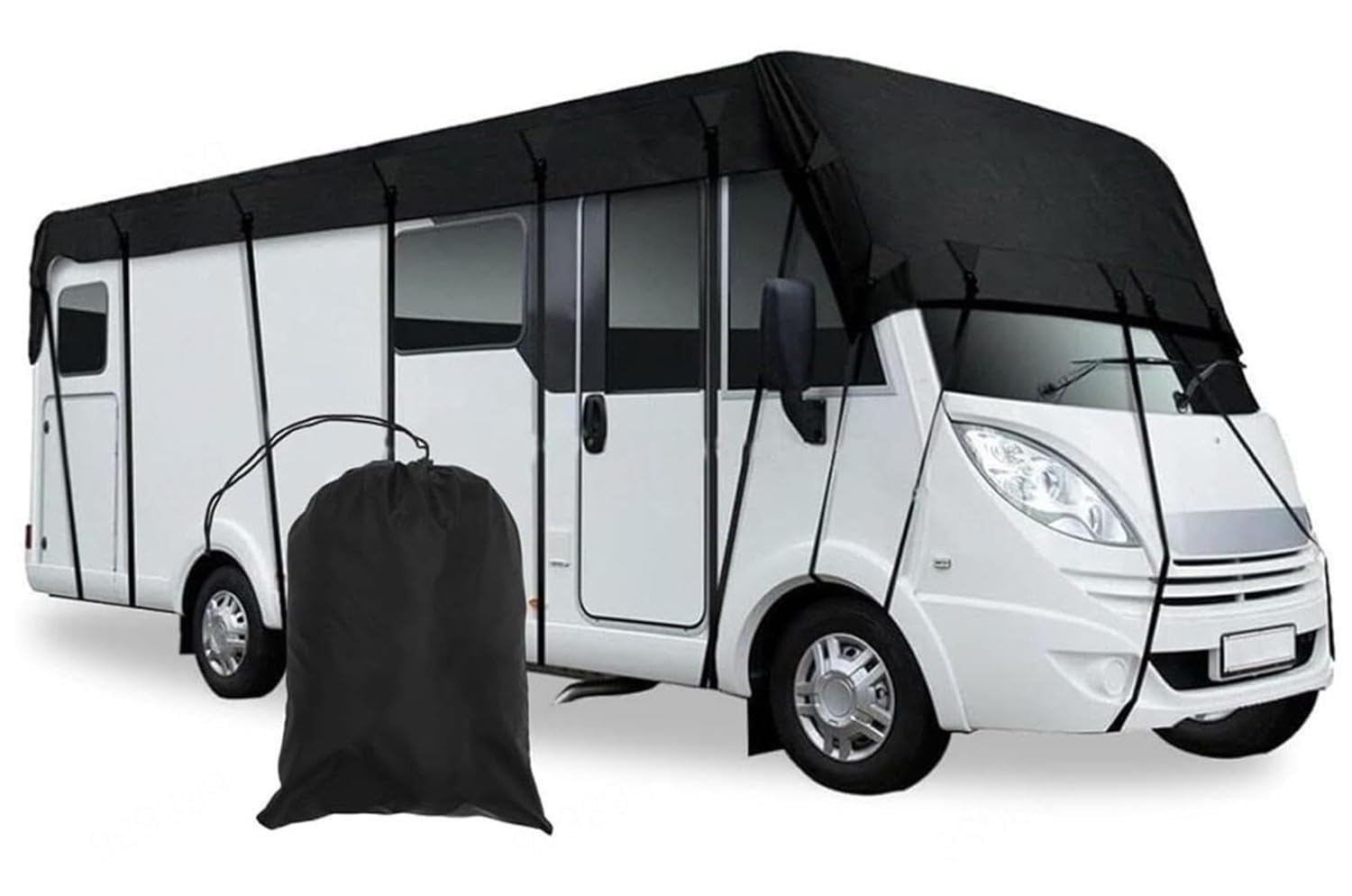 FUELIX Cubierta para Techo De Autocaravana Protector Solar Impermeable Y Antinieve Fundas para RV, Solo para Techo, De Tela Oxford 210D, Resistentes Al Viento, La Lluvia 8.5 * 3m
