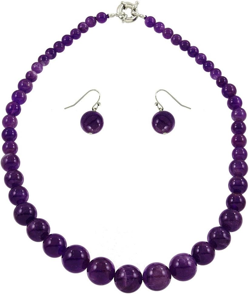 Falari Natural Stone Necklace Earring Set