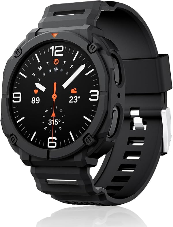 Funda con Correa para Samsung Galaxy Watch 9 Watch 8 44mm | Correa con Funda TPE Deportiva Resistente de Grado Militar Integrada