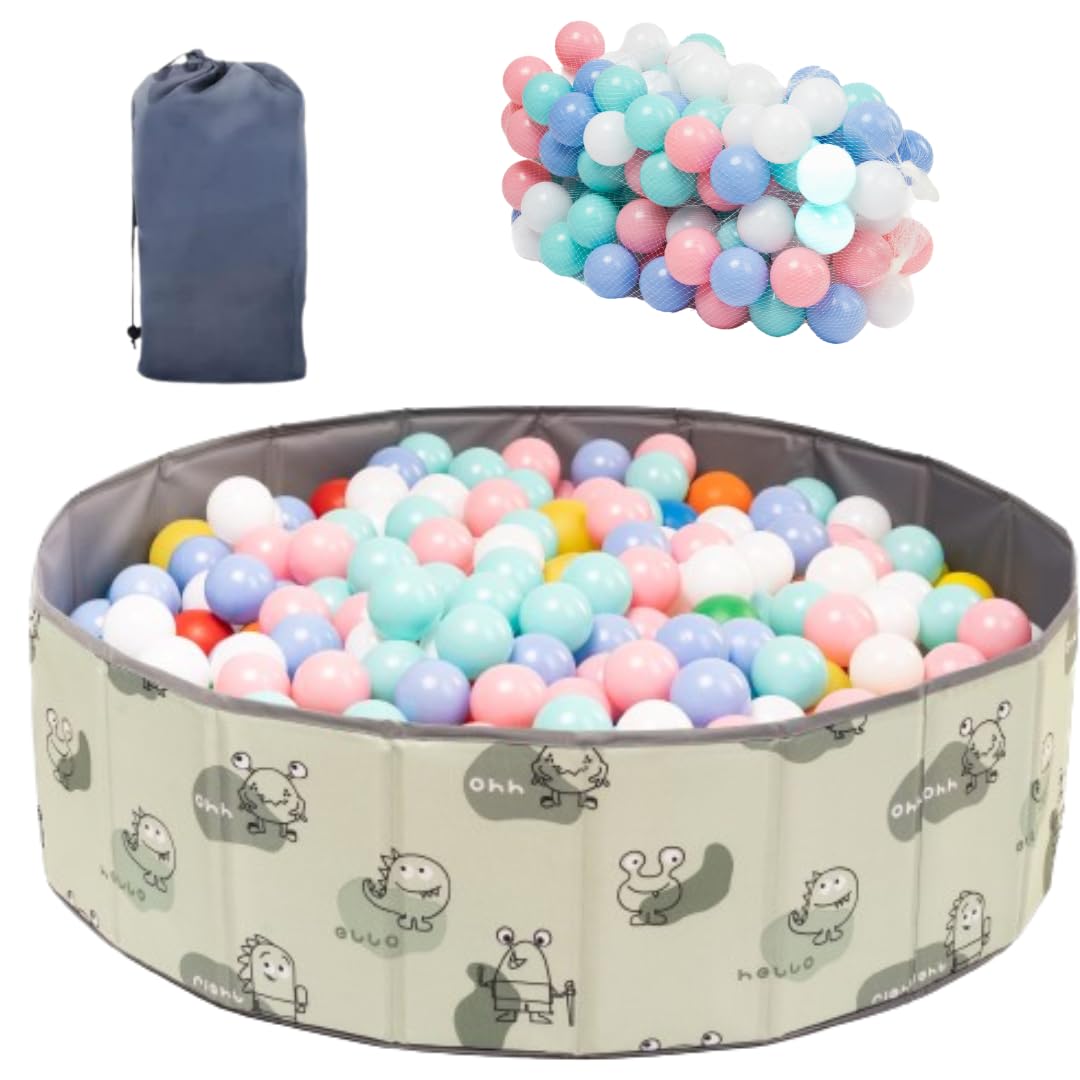 Piscina de Bolas Bebe + 70 Bolas, Parque Bolas Bebe, Piscina Bebe Plegable, Piscina Bolas Infantil, Juguetes Niño 1-4 Años, Regalo Bebe, Piscina Bebe Portátil (Piscina Verde)