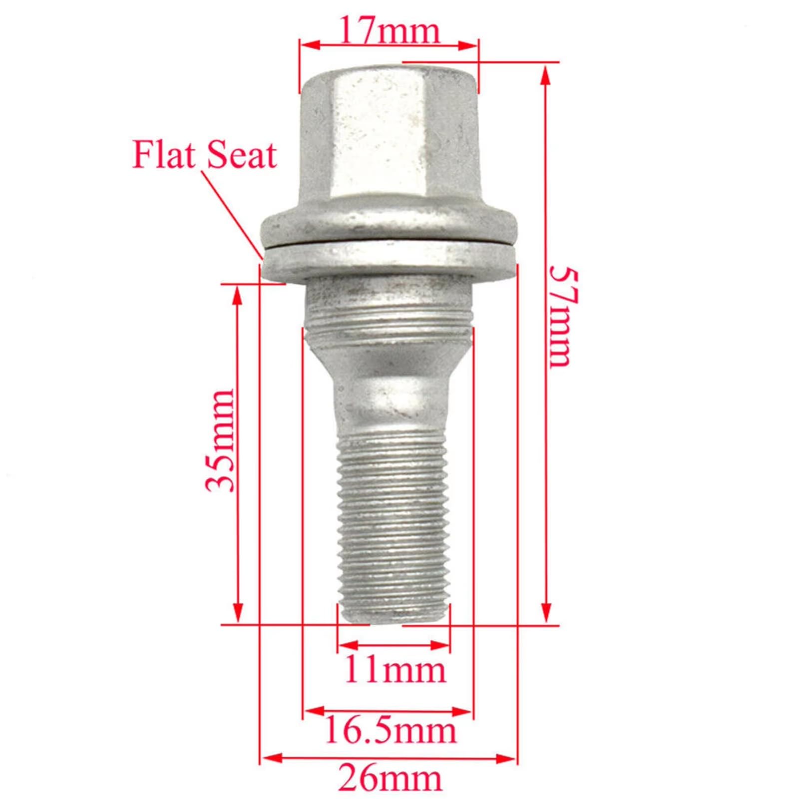 Lote De 20 Pernos De Rueda Plateados, Asiento Plano, M12x1.25, Longitud 33mm, Compatibles Con Citroën Berlingo, C2, C3, C4, C5, C6, Fabricados En Italia