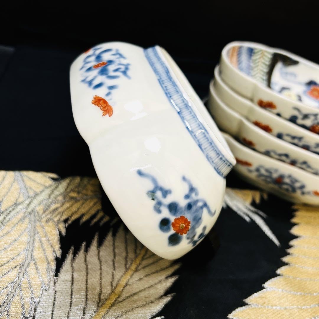 Amazon.co.jp: 酒井田柿右衛門作 渦福角福銘 染錦水面花絵拓榴文 高台