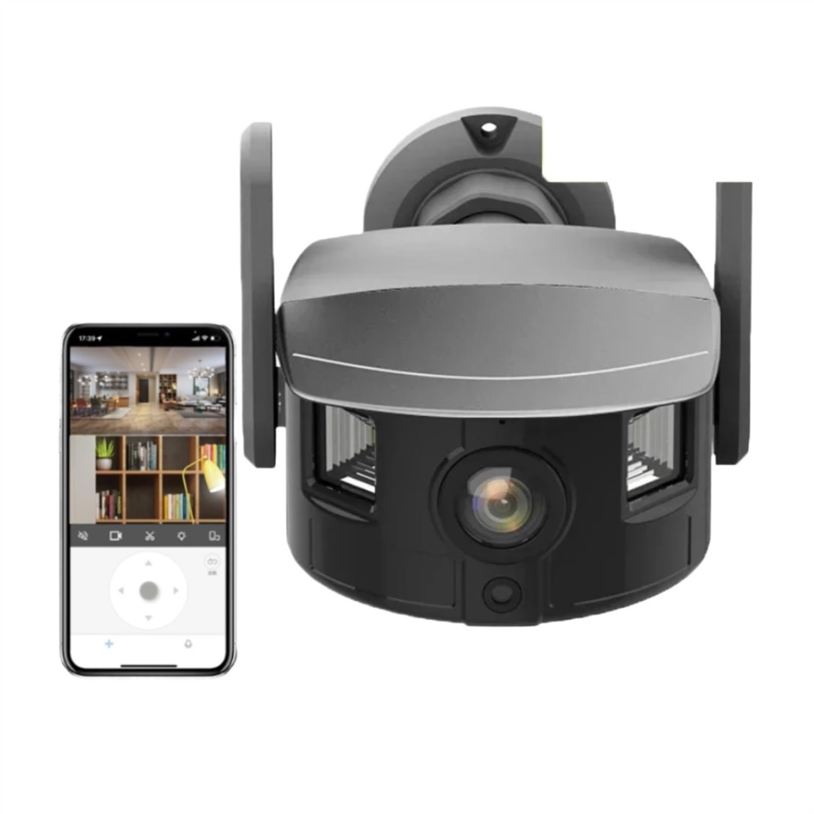 Kamera bezpieczeństwa na zewnątrz Kamera 4K 8 MP Szeroki kąt 180° Podwójny ekran wyjściowy, zewnętrzna wodoodporna kamera IP67 Sterowanie PTZ Aplikacja śledząca AI Automatyczne ostrzeganie(8MP Add 128